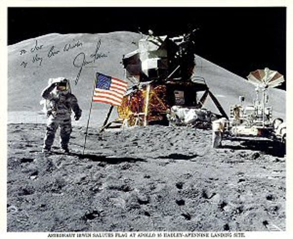 Apollo 15 lands on the moon. It the first lunar rover.