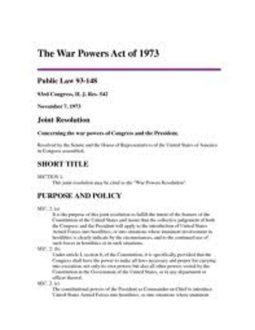 War Power Act