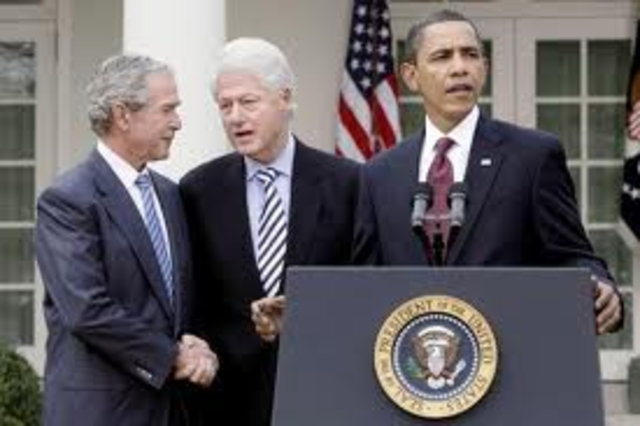 President Obama officially enlists former presidents Clinton and George W. Bush to lead an ongoing American effort to help Haiti recover.