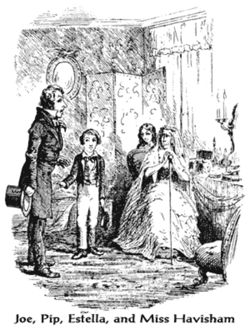 Pip meets Miss Havisham and  Estella
