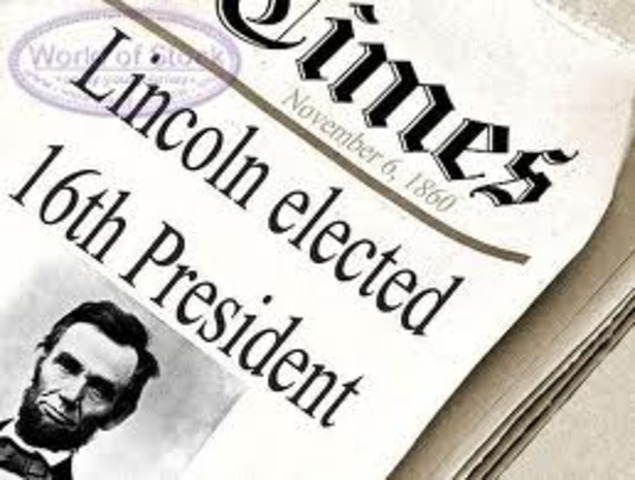 Abraham Lincoln elected President of the United States