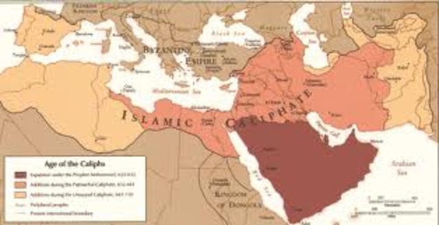 The Umayyad Dynasty is overthrown and the Abbasid Dynasty begins.  During Umayyad rule, the Muslims conquered North Africa and Spain.