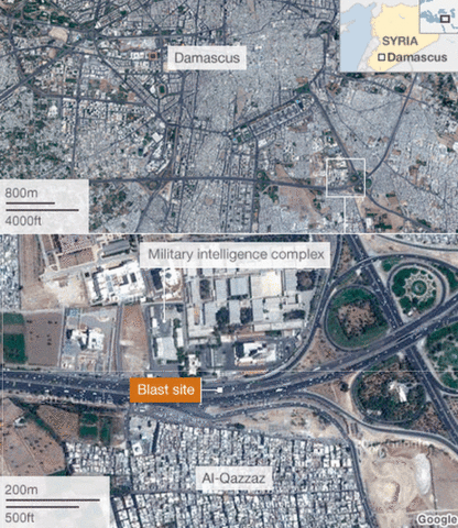 Syria unrest: Damascus 'suicide blasts' kill dozens