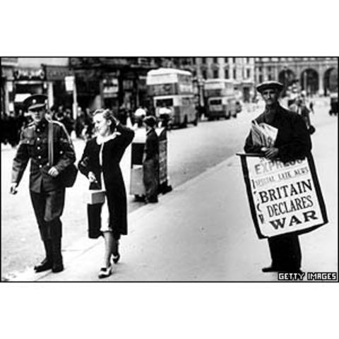 Britain declares war on Germany