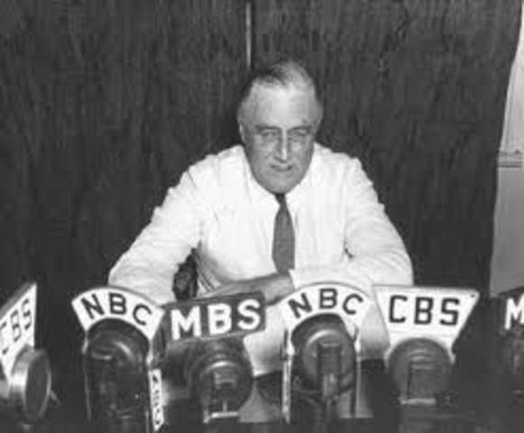 Franklin D. Roosevelt delivers speech committing the US to WWII