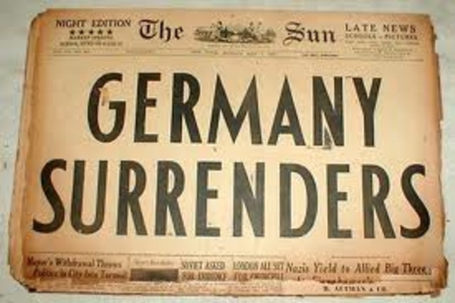 Germany surrenders to the Soviets