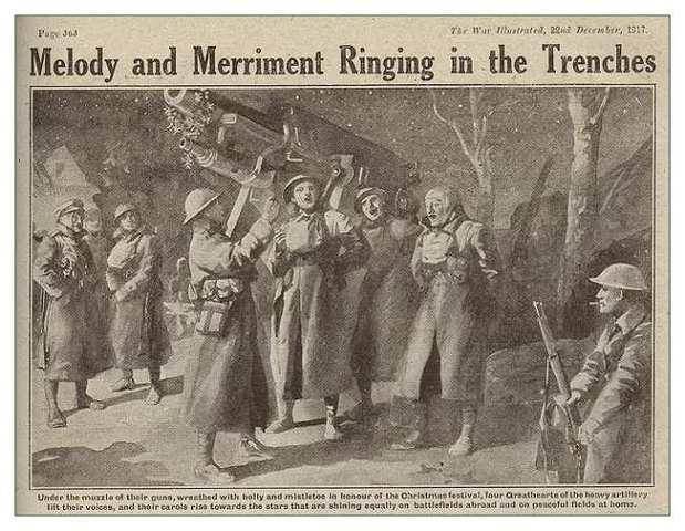 An unofficial Christmas truce is declared by soldiers along the Western Front