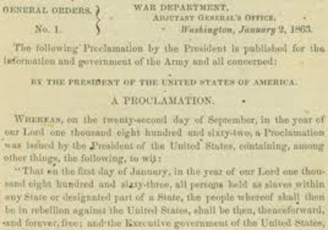 Emancipation Proclamation takes effect