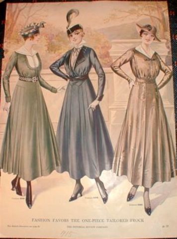 1918, ankle skirts, mens trousers cuffed to ankle lenghts, and women began to bob their hair.