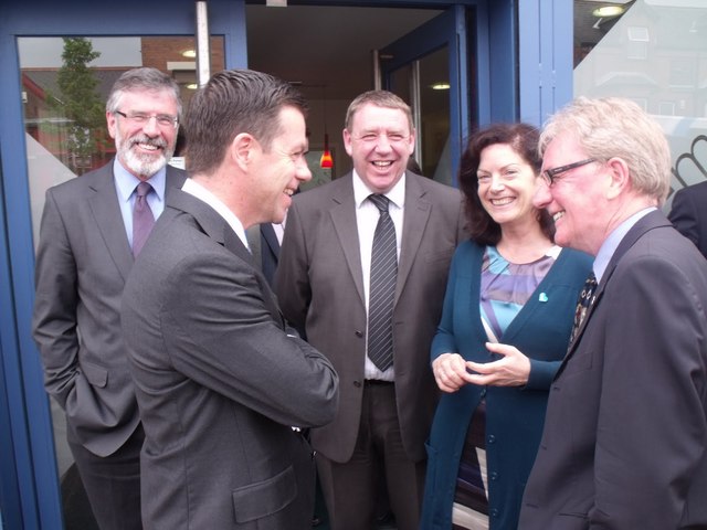 British Prime Minister Tony Blair meets with a Sinn Fein delegation