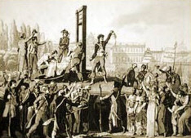 King Louis XVI is sentanced to the Guillotine