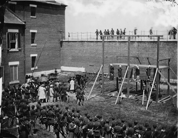 Gardner photographs the execution of the Lincoln conspirators