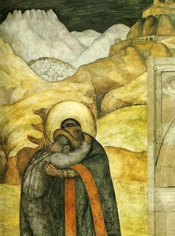 Diego Rivera, The Embrace, court of Labor, Ministry of the Public Education, Mexico City, Fresco, 1923
