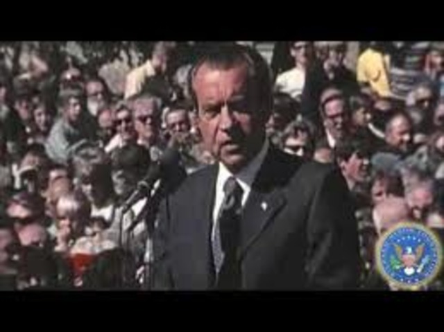 President Nixon presents a peace plan