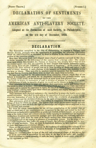 The American Antislavery Society forms