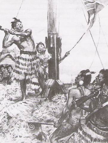 Hone Heke Cuts down the flagpole