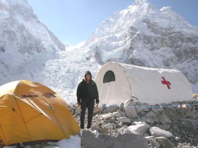 Only half the team is at camp at 10:00am and they all head back to Base Camp