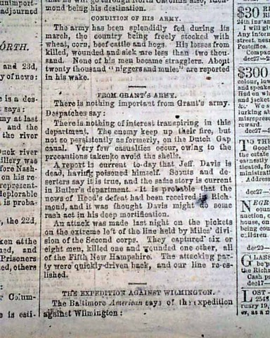 Savannah, GA falls to the Union