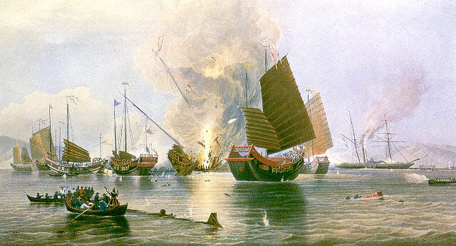 The Chinese are defeated by the British in the First Opium War.