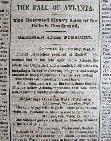 Sherman captures Atlanta