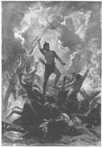 Asalto del Toki Michimalonco e incendia la ciudad de Santiago.