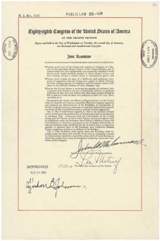 U.S Congress Passes the Gulf of Tonkin Resolution