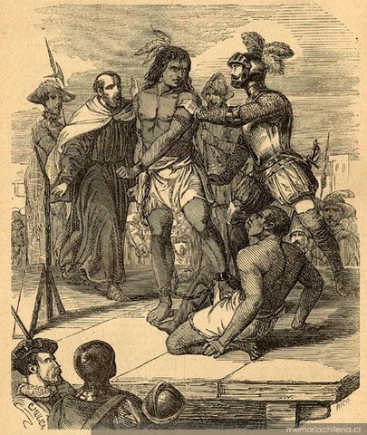 Muerte de Cauopolicán en Cañete