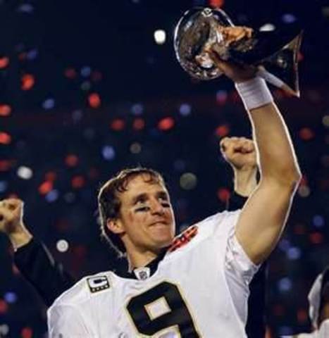 The New Orleans Saints wint their first Super Bowl