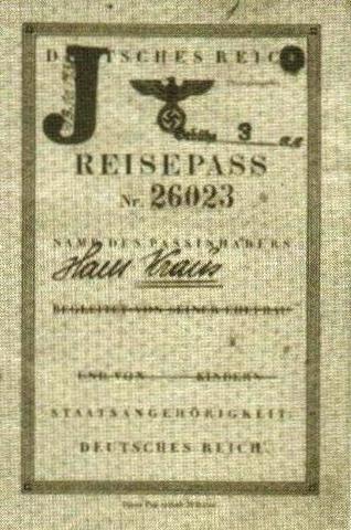 Jewish Passports Stamped With J