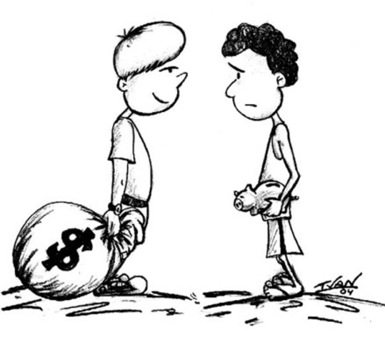 The constrast between wealth and poverty