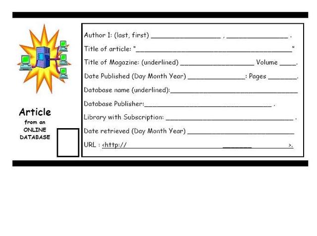 CREATE YOUR "WORKS CITED" PAGE!