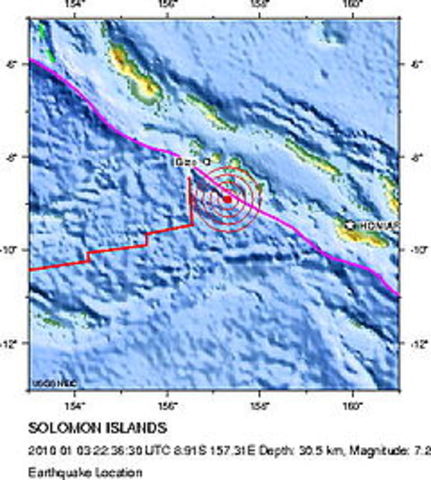 Earthquakes hit the Solomon Islands