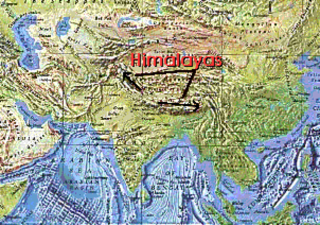 Map of Himalayas