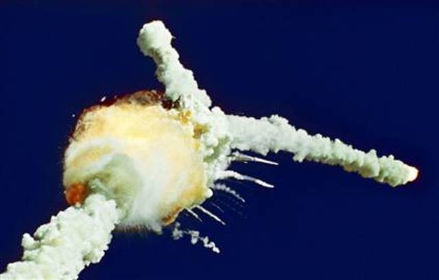 Challenger space shuttle explodes