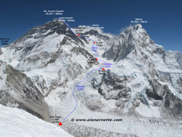 Reached Base Camp after 10 days of hiking, 17,600 feet