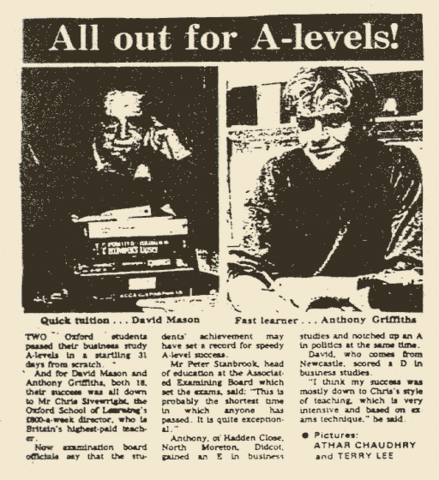 GCE "O" Level  and "A" Level