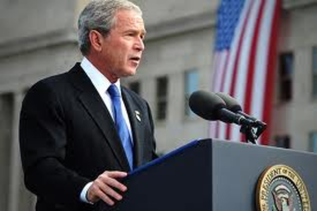 George Bush is sworn in as the 43rd President of the USA