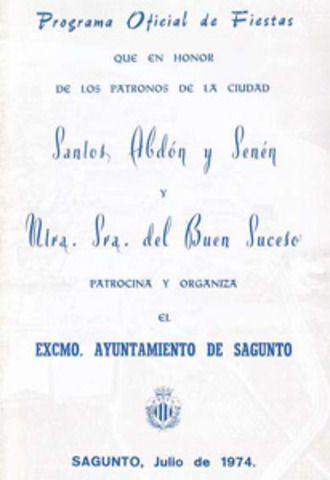 Programa oficial de fiestas julio 1974