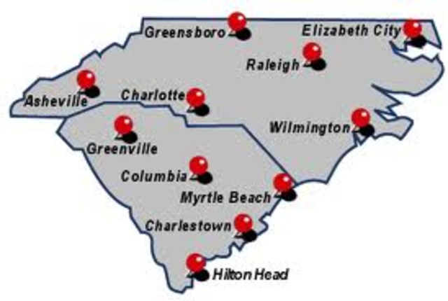 The Carolinas split into North and South Carolina