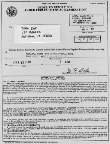 Tim gets his draft notice