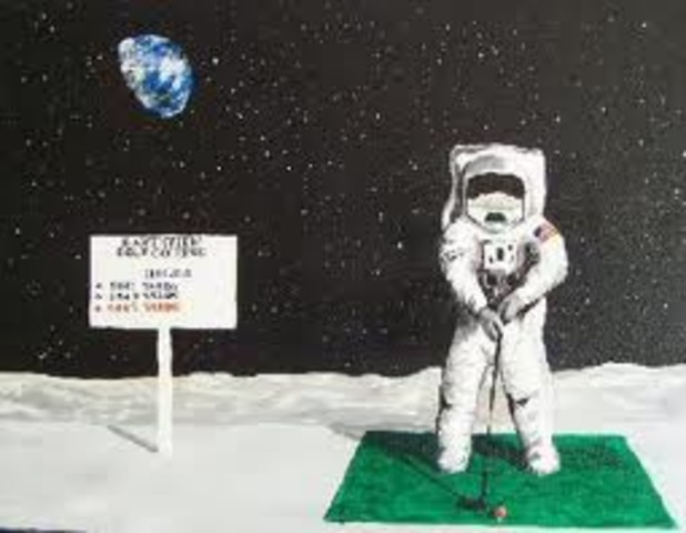First man to hit a golf ball on the moon