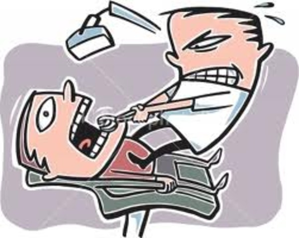 Curt Lemon lets the dentist pull his tooth.