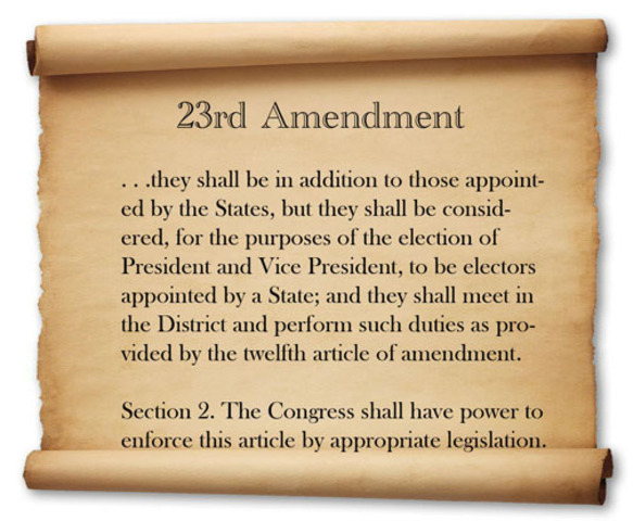 23rd Amendment - Presidential Electors for District of Columbia