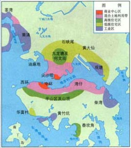香港城市土地利用簡圖