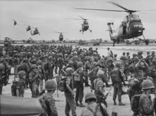 1962 	Operation Chopper: America's first combat missions against the Vietcong.Operation Ranchhand: Objective to clear vegetation making it difficult for the Vietcong to ambush. US Military then Employs Agent Orange to expose roads and trails used by Vietc