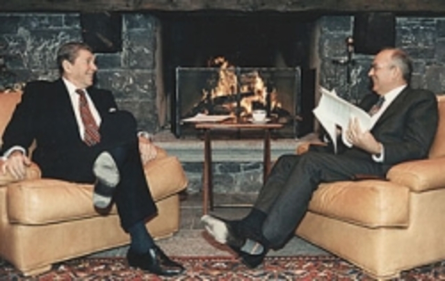 Reagan and Gorbachev resolve to remove all medium and short range nuclear missiles