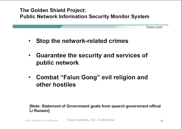 China Launches Golden Shield