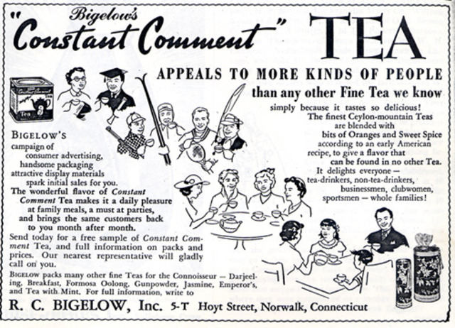 Advertisement for Bigelow's Specialty Tea