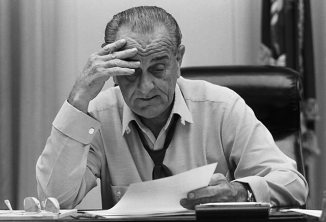 Lyndon B. Johnson becomes president.