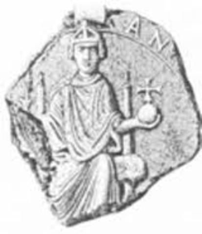 Knud (Canute), roi des Danois, règne aussi sur l'Angleterre